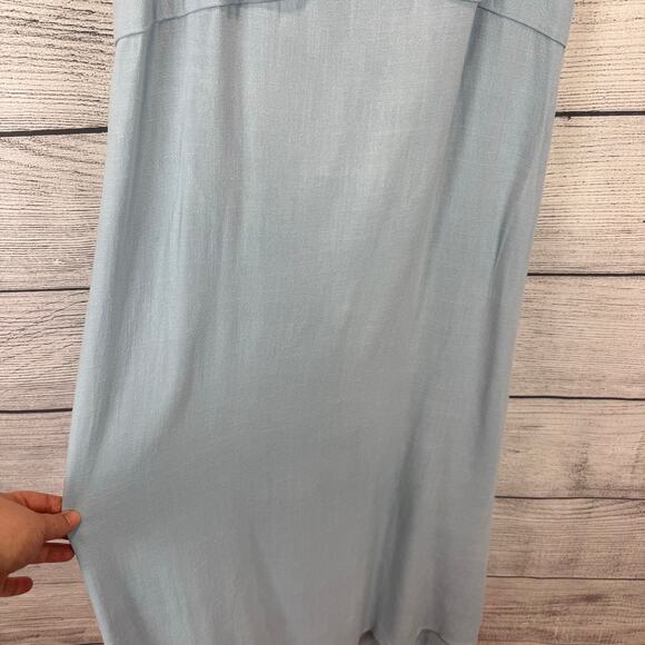 Torrid Plus Size Light Blue Chambray Ruched Front Cut Out Midi Dress Size 3X - Picture 2 of 8